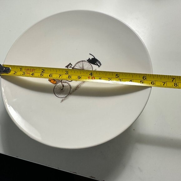 4 Rae Dunn Artisan Collection by Magenta Cats and Bicycle 6.25” dessert plates - Picture 5 of 5